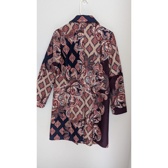 Chicos Patched Paisley Print Coat Sz 00 - Picture 2 of 3